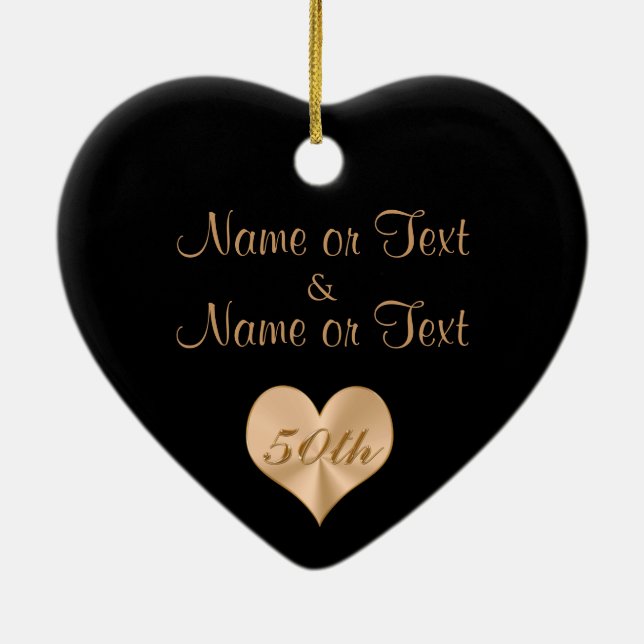50th ornamento personalizado do aniversário de (Verso)