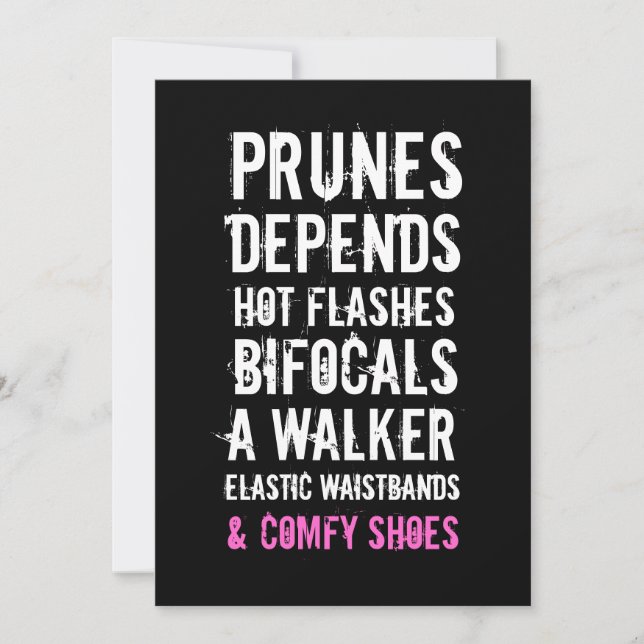 50th Senhora idosa convite da festa de aniversário (Frente)