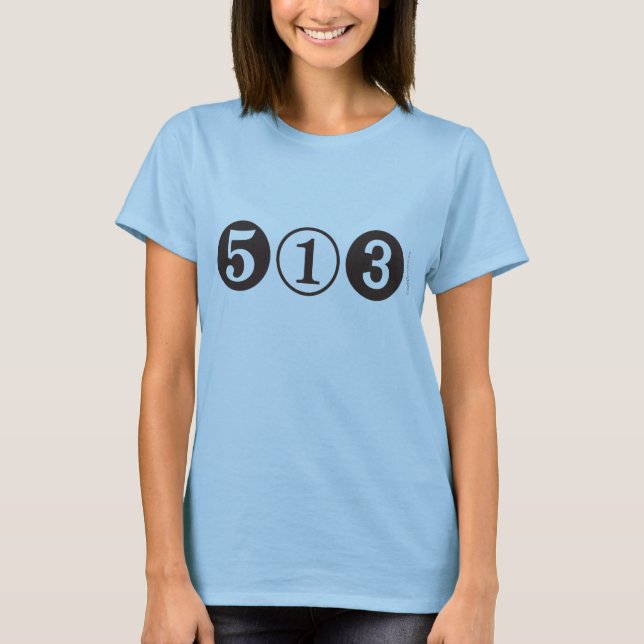 513 Código de área T-shirt de toque feminino (Frente)