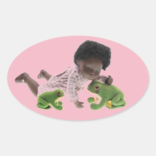 519 Sasha Cara Black bebé autocolante (Frente)