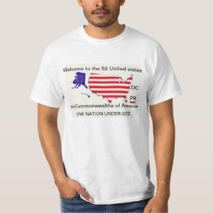 52 ESTADOS SOB o t-shirt do DEUS