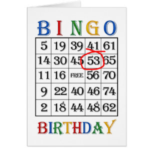 53º Cartão de Bingo de Aniversário