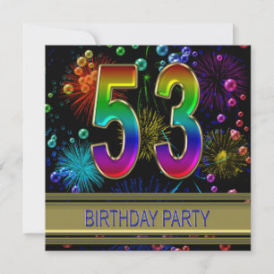53º Convite de aniversário com bolhas