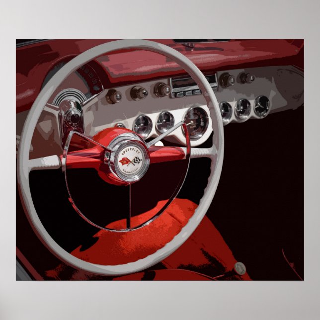 "54 Corvette Interior Poster (Frente)
