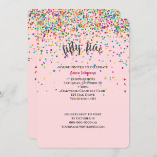 55.a Festa de aniversário de confetti Convite