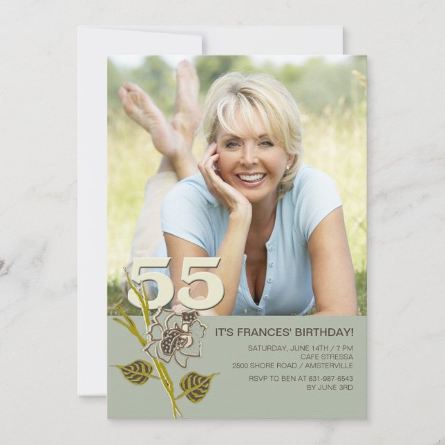 55th Convite da foto do aniversário (Frente)