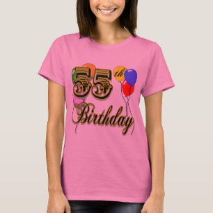 55th t-shirt feliz da celebração do aniversário