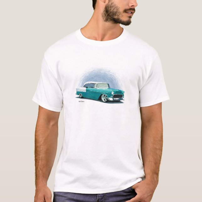 "56 Chevy Illustration Turquoise T-Shirt (Frente)