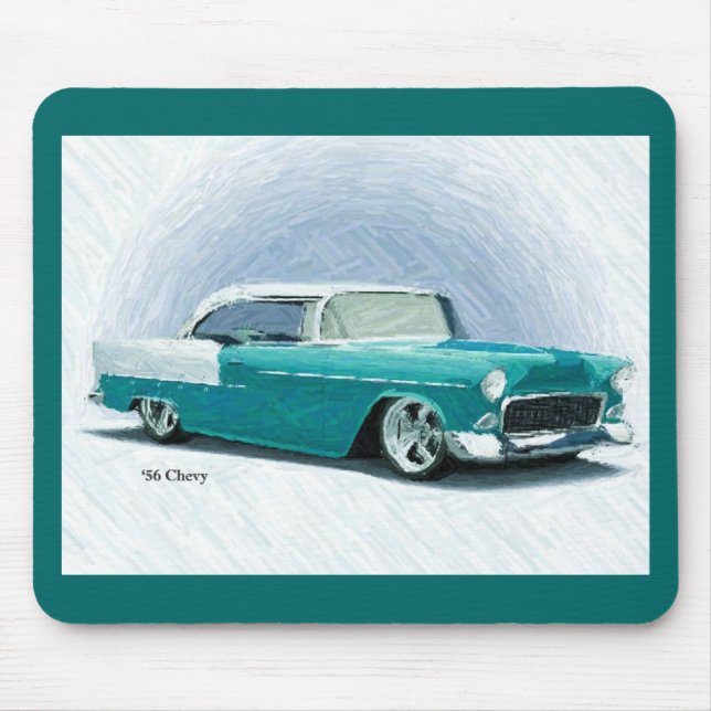 "56 Chevy - Turquoise Digital Art Mousepad (Frente)