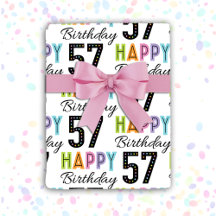 57.º Aniversário - Papel de enrolamento colorido d