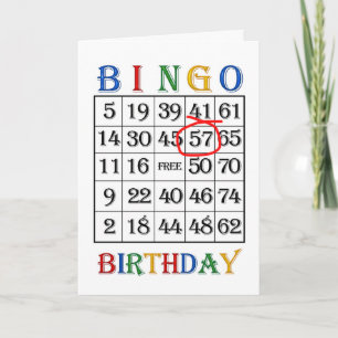 57.o Cartão Bingo de Aniversário