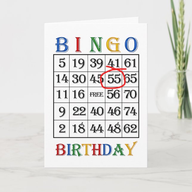57.o Cartão Bingo de Aniversário (Frente)