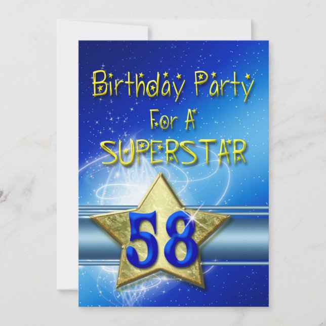 58º Convite de aniversário para uma Superstar. (Frente)