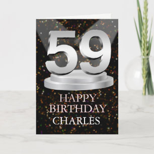 59º Aniversário Destaques Adicionam Um Cartão De N