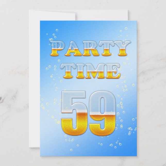 59º convite de aniversário com cerveja (Frente)