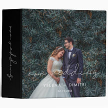 álbum de fotos de casamento manuscrito minimalista