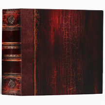 Antiquado Russo Tome Faux Couro Vermelho