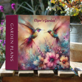 5.08cm Fichário Flores de Aquarelas Jardim de Hummingbird Personal