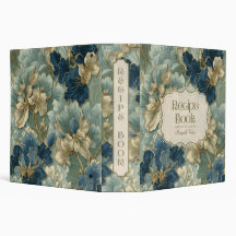 Organizador de Receitas de Cozinha Floral Blue Gol