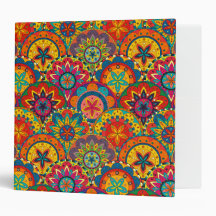 Padrão de Mandala Colorida Retroativa Funky