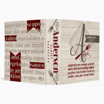 Receita personalizada do livro de culinária rústic