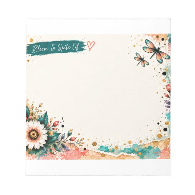 5.5x6 Bloco de Notas "Floresça Apesar De" (Frente)