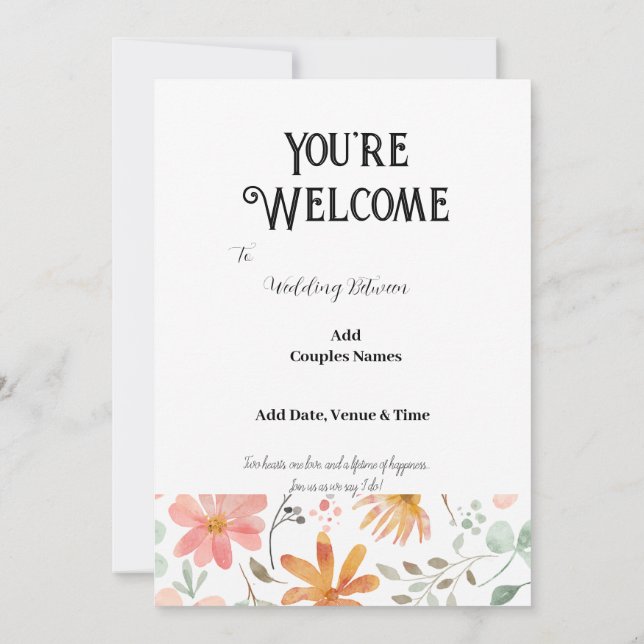 5" * 7" Cartão de Convite para Casamento (Verso)