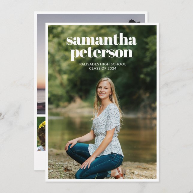 5 Anúncio de Graduação da Colagem de Fotos 2024 (Frente/Verso)