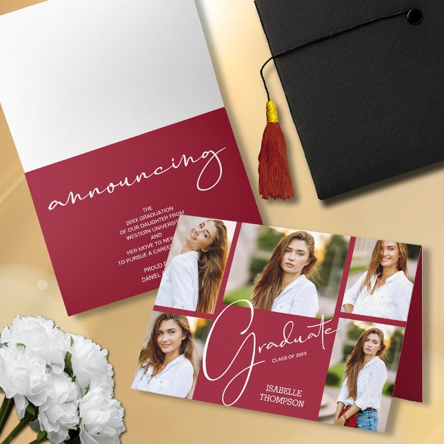 5 Anúncio de Graduação de Crimson Fotográfica (Criador carregado)