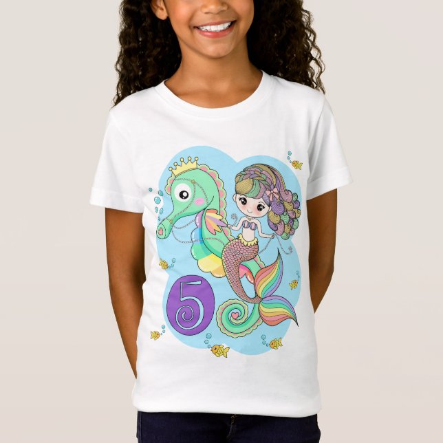 5 Birthday Sereia T-Shirt (Frente)