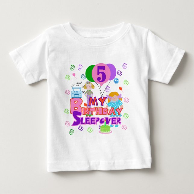 5 Birthday Sleepover Camiseta e presentes (Frente)