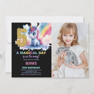 5 Birthday Unicorn Birthday - Foto dos Convites de
