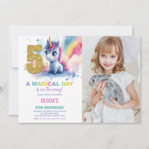 5 Birthday Unicorn Birthday - Foto dos Convites de