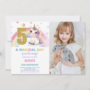 5 Birthday Unicorn Birthday - Foto dos Convites de