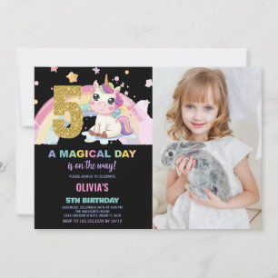 5 Birthday Unicorn Birthday - Foto dos Convites de