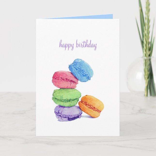 5 Cartão de Aniversário Macarons (Frente)