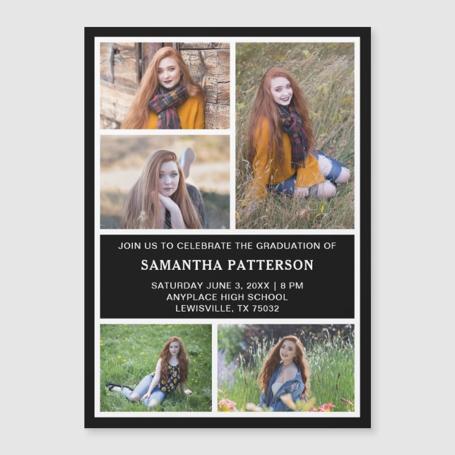 5 Cartão Magnético de Convite para Graduação de Co (Frente)