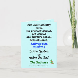 5 Cartões de amostra para cavalos-marinhos - taman