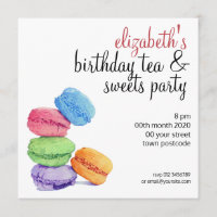 5 Convite de Aniversário Personalizável para Macar
