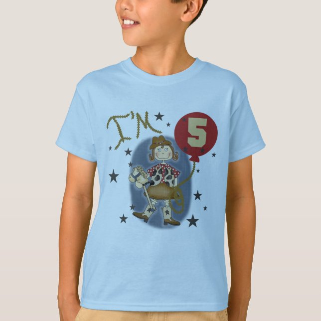 5 Cowgirl Camisetas e presentes de aniversário (Frente)