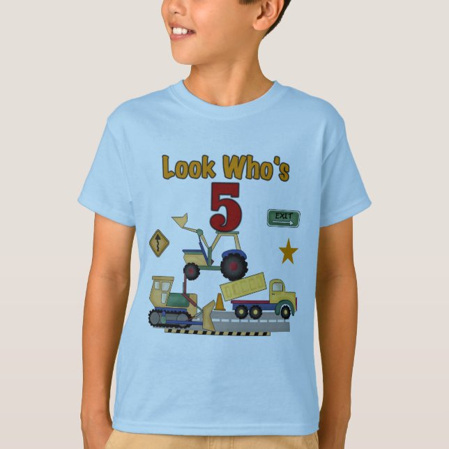 5 de Construção Camisetas de aniversário e present (Frente)