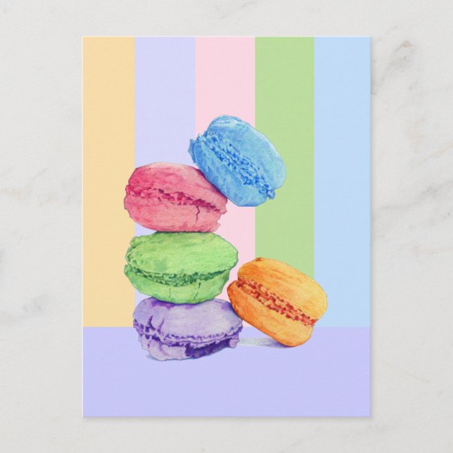 5 Faixa Macarons Cartão postal (Frente)