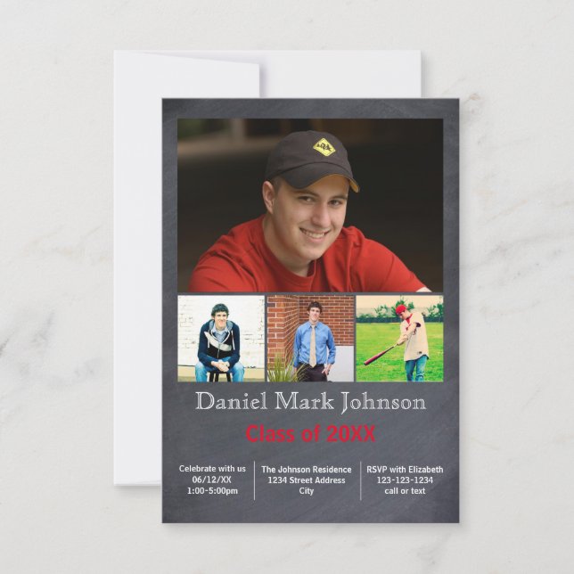 5 Fotos Colagem Vertical - Anúncio de Formando 3x5 (Frente)