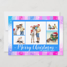 5 Fotos Colorido Neve - Cartão de Natal