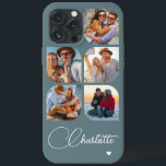 5 Photo Modern Trendy Simple Personalization Name<br><div class="desc">5 Foto moderna Trendy Simple Heart Personalised Name iPhone Capa de telefone apresenta cinco de suas fotos favoritas com seu nome personalizado em um elegante script de caligrafia branca, acentuado com coração de amor. Personalize editando o texto na caixa de texto fornecida. Perfeito para o aniversário, Natal, Dia de as...</div>