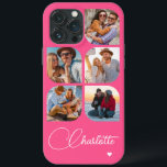 5 Photo Modern Trendy Simple Personalization Name<br><div class="desc">5 Foto moderna Trendy Simple Heart Personalised Name iPhone Capa de telefone apresenta cinco de suas fotos favoritas com seu nome personalizado em um elegante script de caligrafia branca, acentuado com coração de amor. Personalize editando o texto na caixa de texto fornecida. Perfeito para o aniversário, Natal, Dia de as...</div>