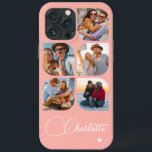 5 Photo Modern Trendy Simple Personalization Name<br><div class="desc">5 Foto moderna Trendy Simple Heart Personalised Name iPhone Capa de telefone apresenta cinco de suas fotos favoritas com seu nome personalizado em um elegante script de caligrafia branca, acentuado com coração de amor. Personalize editando o texto na caixa de texto fornecida. Perfeito para o aniversário, Natal, Dia de as...</div>