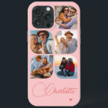 5 Photo Modern Trendy Simple Personalization Name<br><div class="desc">5 Foto Moderna Tendy Simple Heart Personalised Name iPhone Capa de telefone apresenta cinco de suas fotos favoritas com seu nome personalizado em um elegante script de caligrafia rosa acentuado com coração amoroso. Personalize editando o texto na caixa de texto fornecida. Perfeito para o aniversário, Natal, Dia de as mães,...</div>