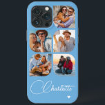 5 Photo Modern Trendy Simple Personalization Name<br><div class="desc">5 Foto moderna Trendy Simple Heart Personalised Name iPhone Capa de telefone apresenta cinco de suas fotos favoritas com seu nome personalizado em um elegante script de caligrafia branca, acentuado com coração de amor. Personalize editando o texto na caixa de texto fornecida. Perfeito para o aniversário, Natal, Dia de as...</div>