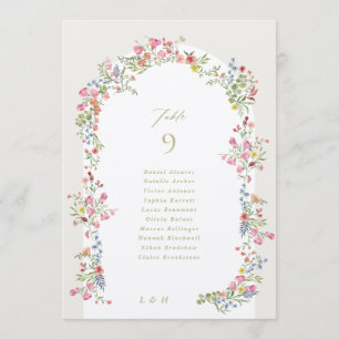 5 X 7 Arco Floral Nomes dos Convidados Número da M